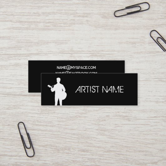 Musician Singer Guitarist Artist Star Publicity スキニー名刺 (正面/裏面インサイチュ)