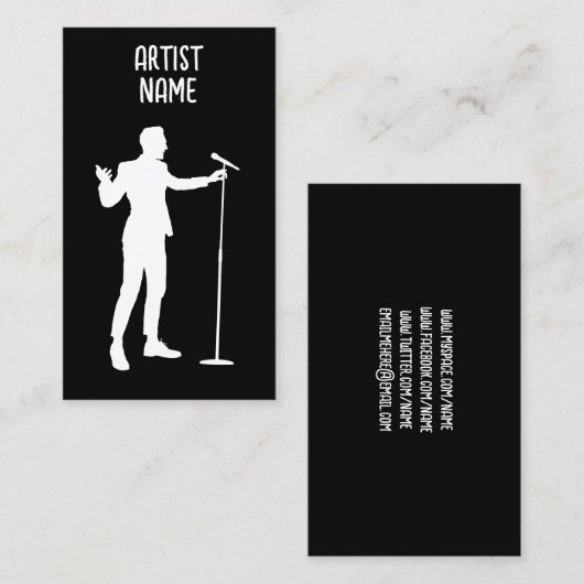 Musician Singer MC Microphone Artist Male 名刺 (正面/裏面)