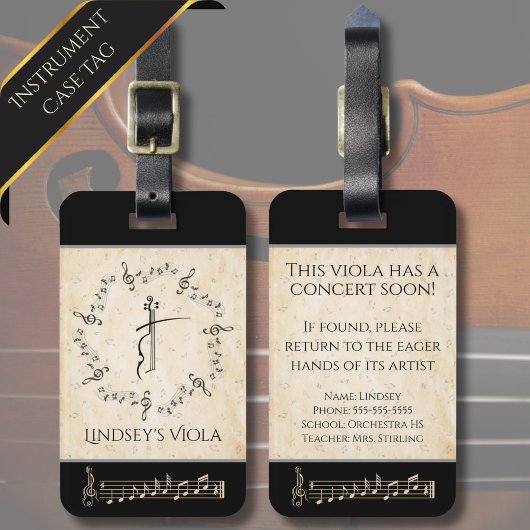 Musician Viola Instrument Case Luggage Tag ラゲッジタグ