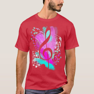 MusicianMusic LoverBird Loverカラフルな音楽ノート Tシャツ