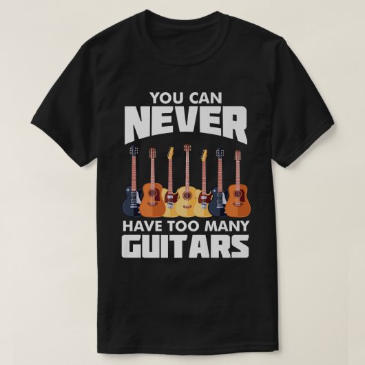 MusicianPickedのギタリストが多すぎることは決して不可能 Tシャツ (デザイン正面)