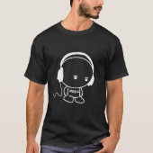 Musicman with headset stick figure design tシャツ (正面)