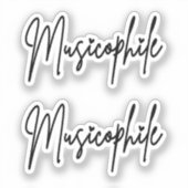 Musicophile Typo with Loveハートカスタム – カットビニル シール (正面)