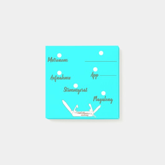 Musikunterricht - Instrumentalunterricht - mit Was ポストイット (正面)