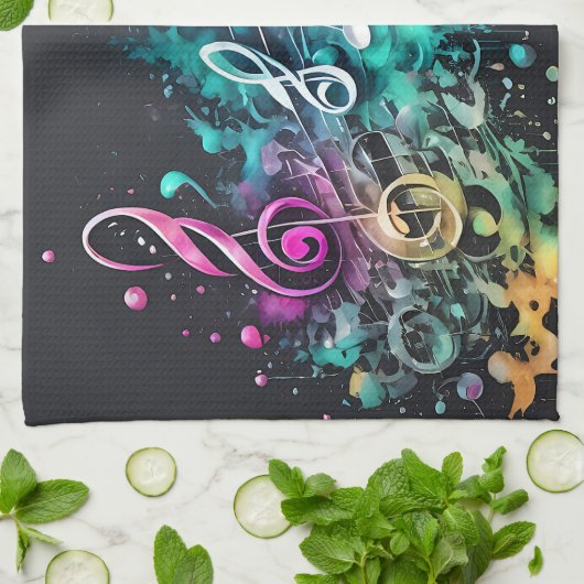 musique graffiti キッチンタオル (折り畳み)