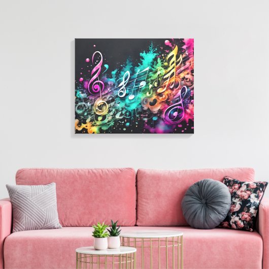 musique graffiti キャンバスプリント (インサイチュ (リビング))