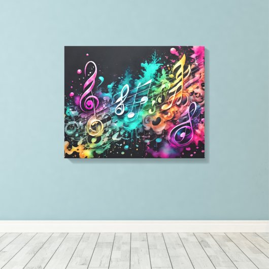 musique graffiti キャンバスプリント (インサイチュ (ウッドフロア))