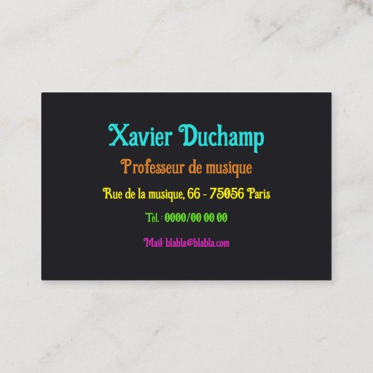 musique graffiti 名刺 (裏面)