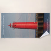 Muskegon南ピアスライトビーチタオル ビーチタオル (正面)