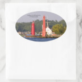 Muskegon Entrance Lightsシール 楕円形シール (バッグ)