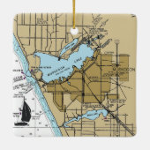 Muskegon MI航海のチャート セラミックオーナメント (裏面)