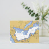 Muskegon, MI 航海の Harbor Chart ポストカード (スタンド正面)