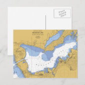 Muskegon, MI 航海の Harbor Chart ポストカード (正面/裏面)