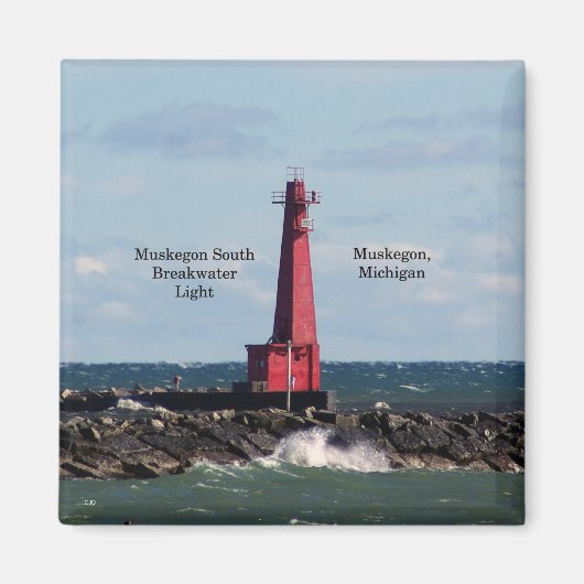 Muskegon South Breakwaterライトマグネット マグネット (正面)