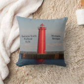 Muskegon South Pierheadライトスクエアピアロー クッション (ブランケット)