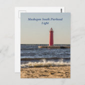 Muskegon South Pierheadライト ポストカード (正面/裏面)
