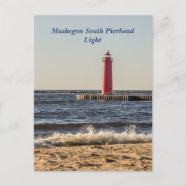 Muskegon South Pierheadライト ポストカード