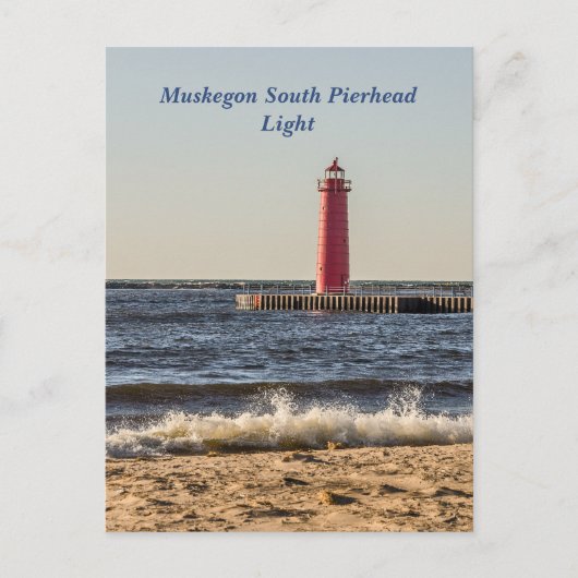 Muskegon South Pierheadライト ポストカード (正面)