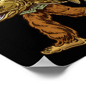 Muskie Fishing Bigfoot Musky Hunting Fishermen  ポスター (角)