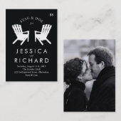 Muskokaの椅子の雄鹿および雌ジカは//の黒及び白に札をつけます 名刺 (正面/裏面)