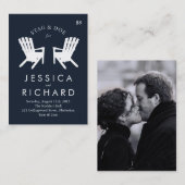 Muskokaの椅子の雄鹿および雌ジカは//海軍に札をつけます 名刺 (正面/裏面)