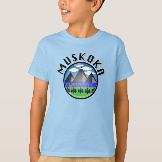 Muskokaデザイン（バージョン2） – キッズベースTシャツ Tシャツ (正面)