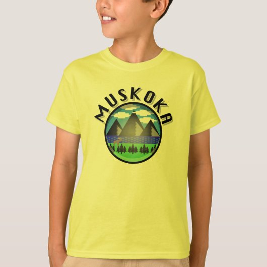 Muskokaデザイン（バージョン2） – キッズベースTシャツ Tシャツ (正面)