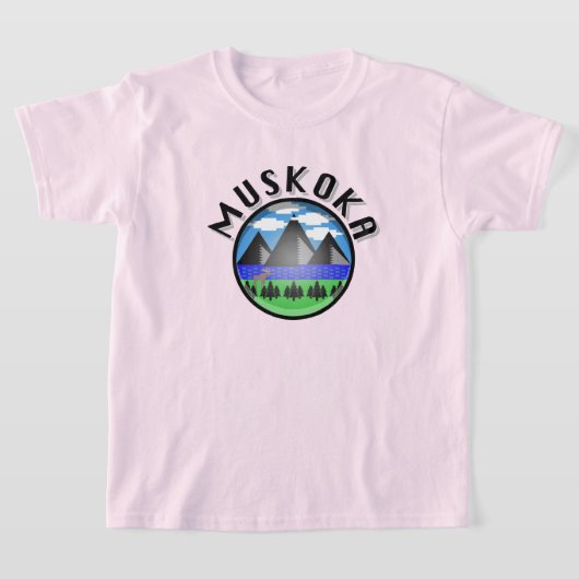 Muskokaデザイン（バージョン2） – キッズベースTシャツ Tシャツ (レイダウン)