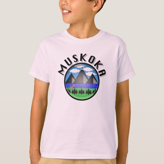 Muskokaデザイン（バージョン2） – キッズベースTシャツ Tシャツ (正面)