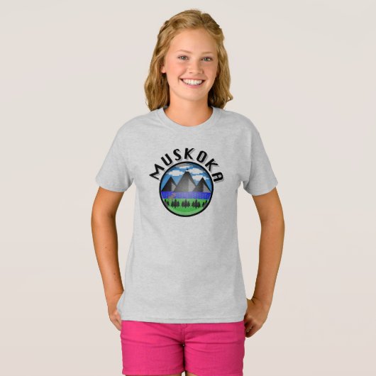 Muskokaデザイン(バージョン2) – 女子の基本Tシャツ Tシャツ (正面フル)
