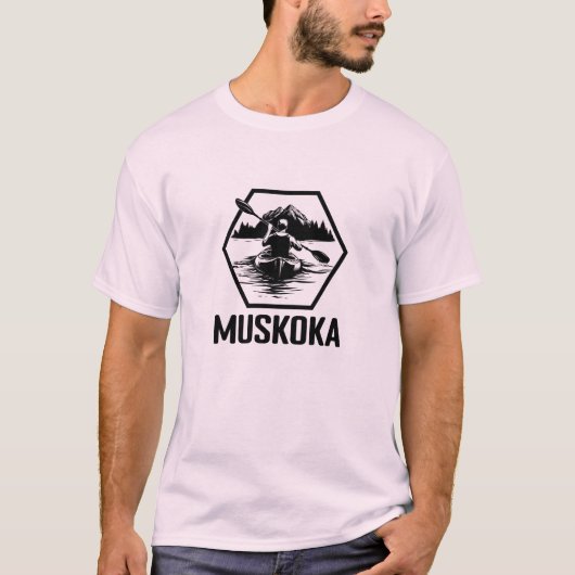 Muskoka Ontario Kayaker – メンズベーシックTシャツ Tシャツ (正面)
