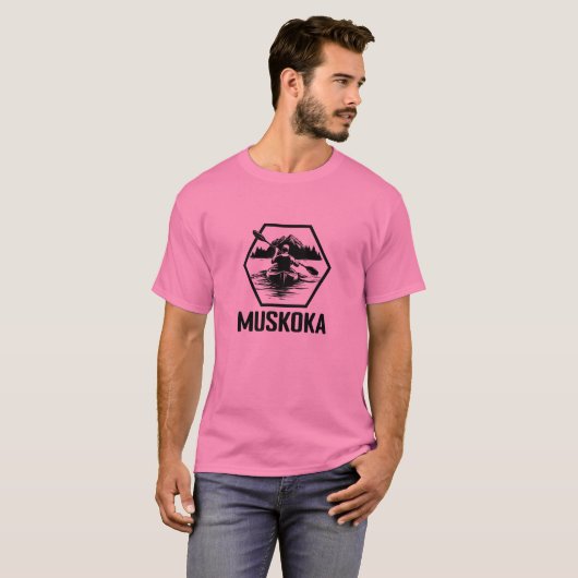 Muskoka Ontario Kayaker – メンズベーシックTシャツ Tシャツ (正面フル)