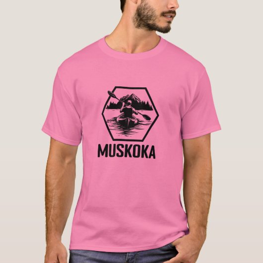 Muskoka Ontario Kayaker – メンズベーシックTシャツ Tシャツ (正面)
