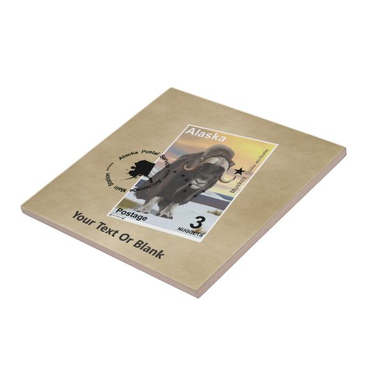 Muskox - Alaska Postage タイル (側面)
