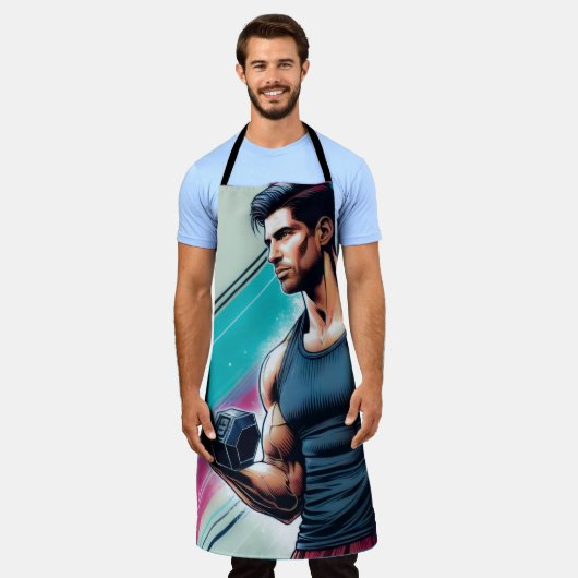 Muskulöser Mann エプロン (着用した状態)