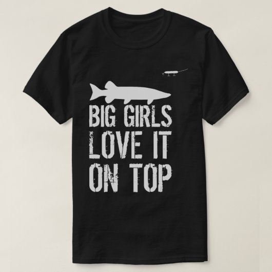 Musky魚釣りビッグガールズTop Muskie Fishでそれを愛する Tシャツ (デザイン正面)