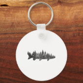 Musky Pine Forest Treeline - Outdoor Fishing Angle キーホルダー (正面)