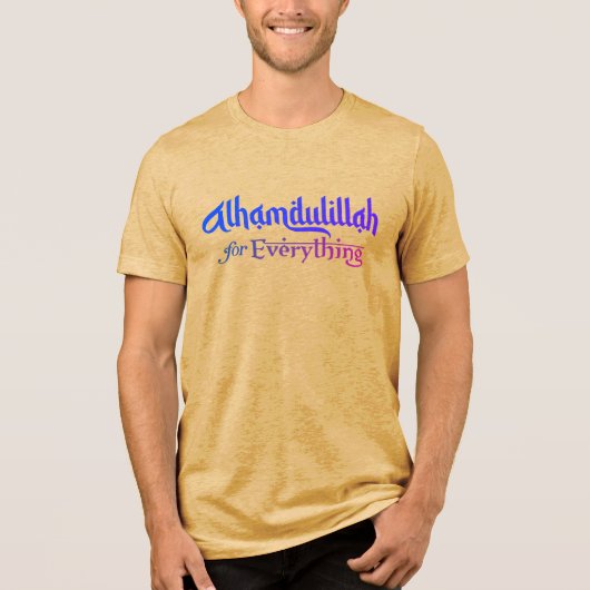 Muslim Umrah Hajj Ramadan Eid Nikah Alhamdulillah トライブレンドTシャツ (正面)