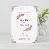 Muslim wedding invitation Floral Nikkah invitation 招待状 (スタンド正面)