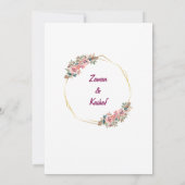 Muslim wedding invitation Floral Nikkah invitation 招待状 (裏面)