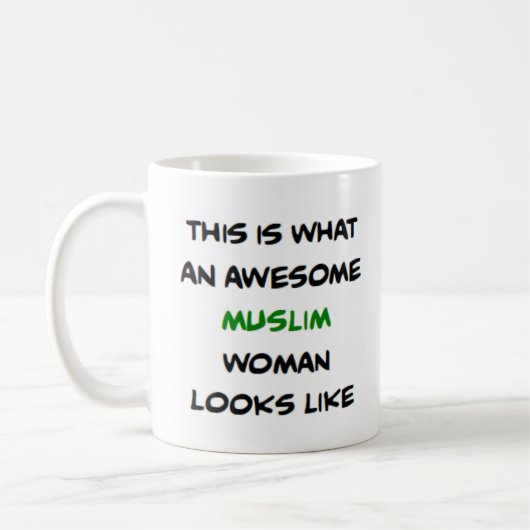 muslim woman, awesome コーヒーマグカップ (左)