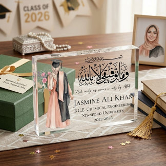 Muslim woman hijabi graduation personalized gift フォトブロック