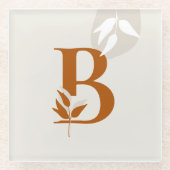 Muslim Woman Monogram Glass Coaster Boho Hijabi ガラスコースター (正面)