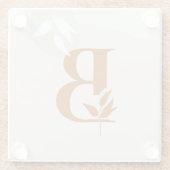 Muslim Woman Monogram Glass Coaster Boho Hijabi ガラスコースター (裏面)