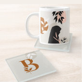 Muslim Woman Monogram Glass Coaster Boho Hijabi ガラスコースター