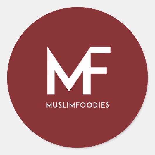 MuslimFoodiesロゴシール ラウンドシール (正面)