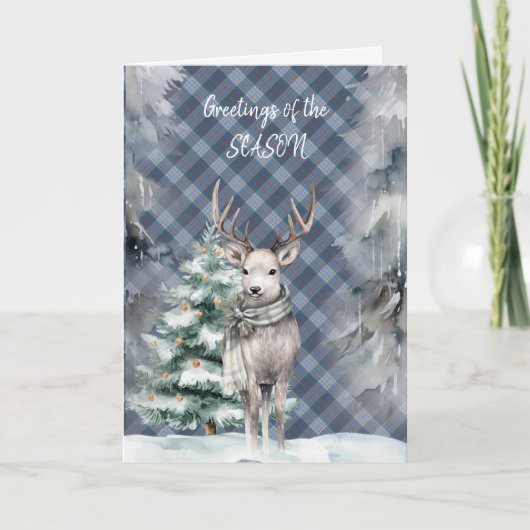 Musselburgh Modern Tartan Christmas Holiday Card シーズンカード (正面)