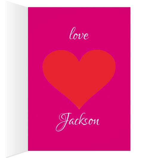 Must Be Love Script Name Pink Valentine's Day Card (内側 (右))