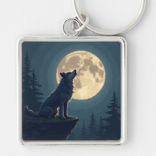 Must-Have! Moonlight Wolf Keychain Full of Emotion キーホルダー (正面)