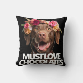 Must Love Chocolates brown labrador retriever クッション
